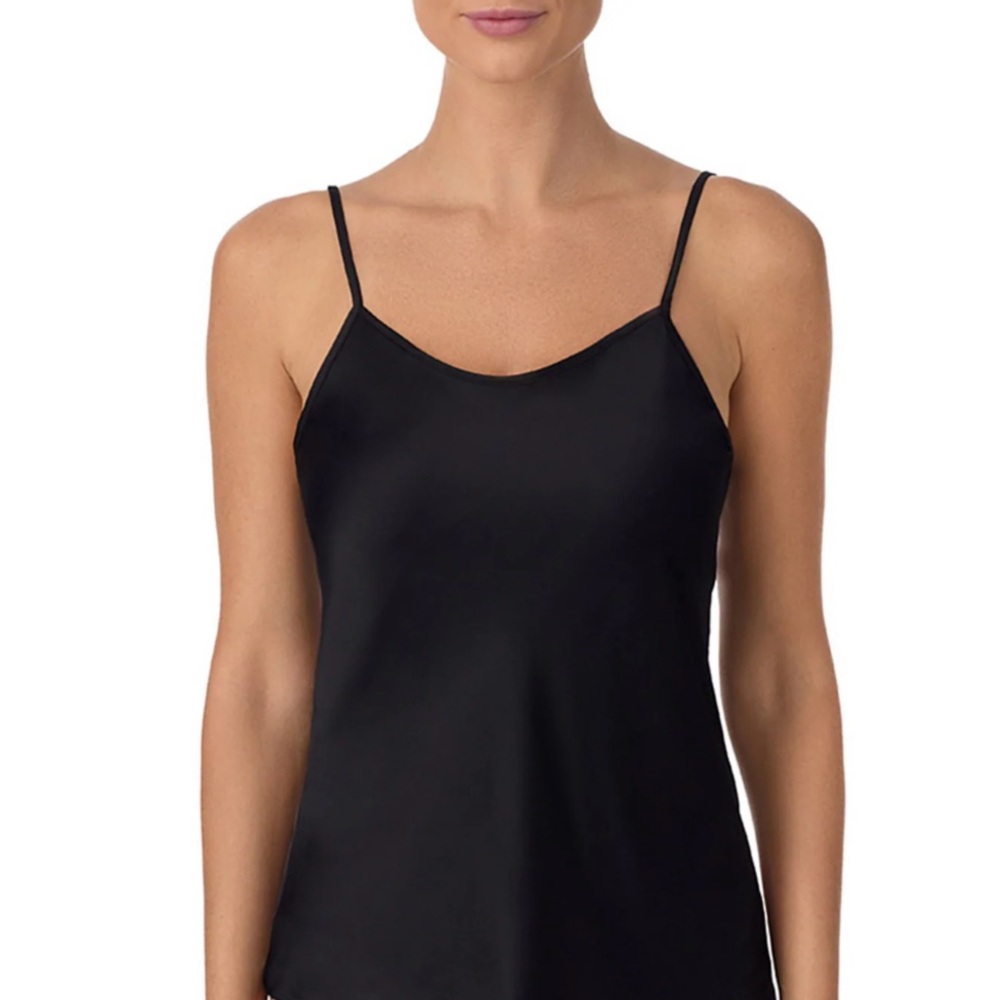 Satin Black Spaghetti-Strap Camisole